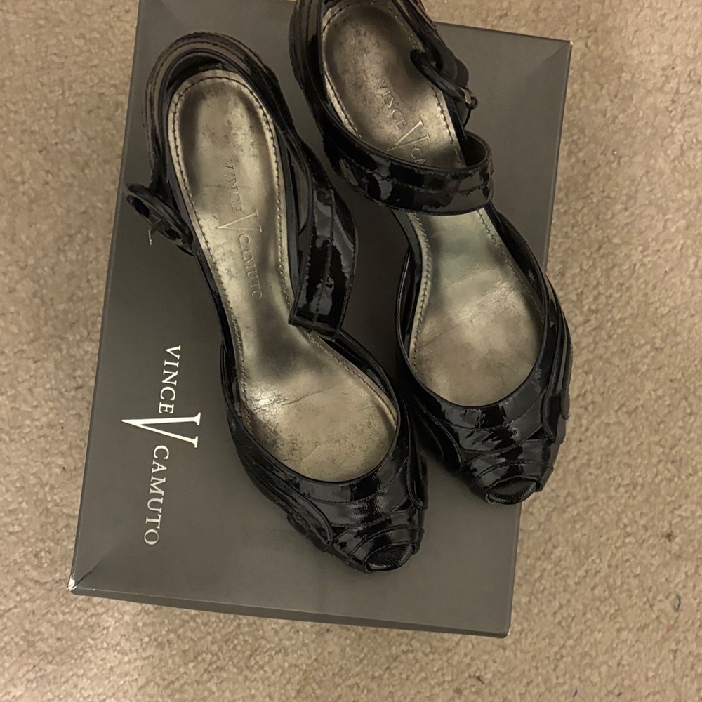 Vince Camuto Glossy Black Heels